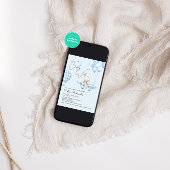 水の色Bearly待機飛行機ベビーシャワー 招待状