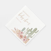 水の色bohoサボテン赤ちゃんシャワーナプキン スタンダードランチョンナプキン (角)