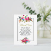 水の色Bohoシックフローラベビーシャワーありがとう サンキューカード (スタンド正面)