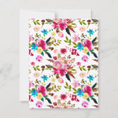 水の色Bohoシックフローラベビーシャワーありがとう サンキューカード (裏面)