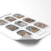 水の色bohoスピリットポスターの果実 ポスター (角)