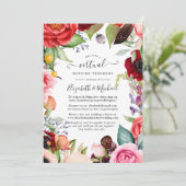 水の色Bohoフローラオンライン結婚Virtual 招待状 (スタンド正面)