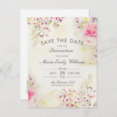 水の色BohoフローラQinceanera日付を保存 案内ポストカード (正面/裏面)