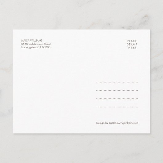 水の色BohoフローラQinceanera日付を保存 案内ポストカード (裏面)