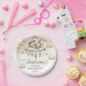 水の色bohoブラウンアイボリー雲9テディベア ペーパープレート (パーティー)