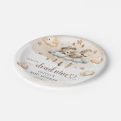 水の色bohoブラウンアイボリー雲9テディベア ペーパープレート (アングル)