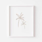 水の色bohoミニマリストのヤシの木のポスター ポスター