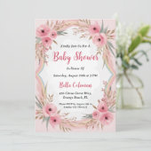 水の色bohoモダン虹の赤ちゃんシャワー 招待状 (スタンド正面)