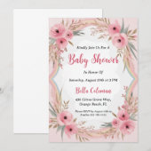 水の色bohoモダン虹の赤ちゃんシャワー 招待状 (正面/裏面)