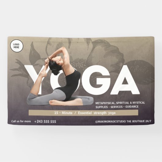 水の色bohoヨガ仲介インストラクターヒーラー 横断幕 (横)