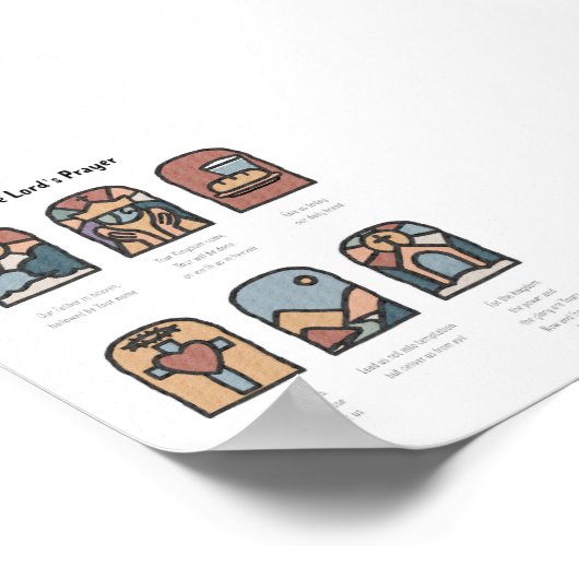 水の色boho主の祈りの言葉ポスター ポスター (角)