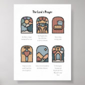 水の色boho主の祈りの言葉ポスター ポスター (正面)