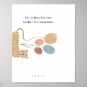 水の色boho動物の子供のバイブルのポスター ポスター (正面)