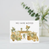 水の色Boho新しいアドレスの移動のお知らせ 案内ポストカード (スタンド正面)