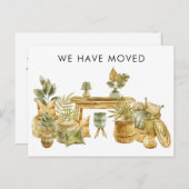 水の色Boho新しいアドレスの移動のお知らせ 案内ポストカード (正面/裏面)