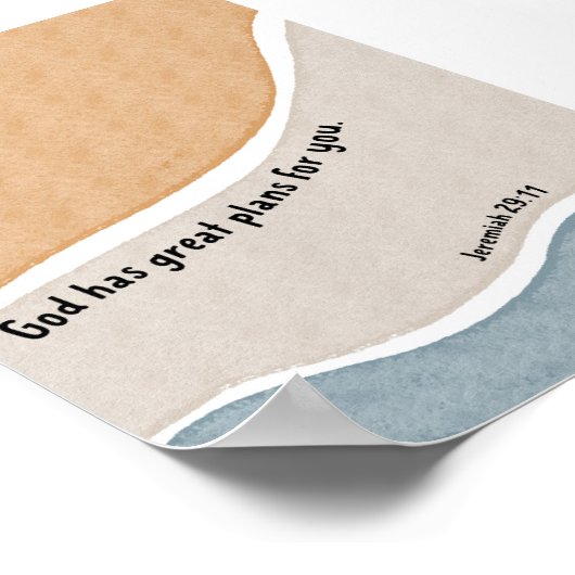 水の色boho神はあなた素晴らしのポスターのための計画を持っている ポスター (角)