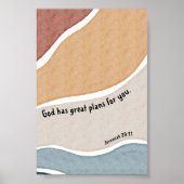 水の色boho神はあなた素晴らしのポスターのための計画を持っている ポスター (正面)