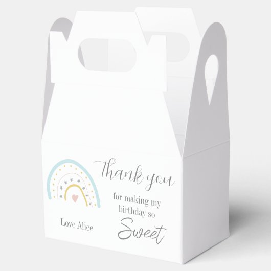 水の色boho rainbow誕生日パーティーありがとう フェイバーボックス (オープン)