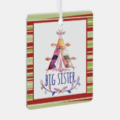 水の色Boho Teepeeビッグシスタークリスマス メタルオーナメント (正面右)