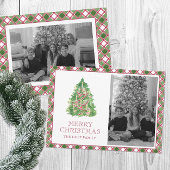 水の色Burgundy Plaidクリスマスツリーの写真 シーズンカード