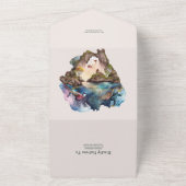 水の色Carraibean宛先ウェディングすべてO オールインワン招待状 (外側)