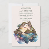 水の色Carraibean宛先ウェディングインビタティ 招待状 (正面)