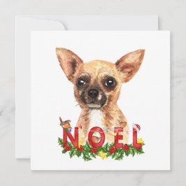 水の色Chihuahuaノールクリスマスフラットカード