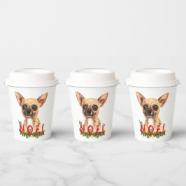 水の色Chihuahuaノールクリスマス 紙コップ