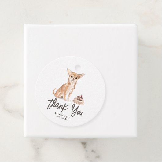 水の色Chihuahua犬誕生日ありがとう フェイバータグ (インサイチュ)