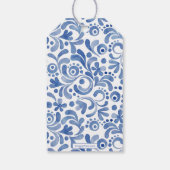 水の色Chinoiserieオーナメントクリスマスプレゼントラベル ギフトタグ (裏面)