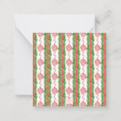 水の色Chinoiserieガーランドクリスマスエンクロージャ ノートカード (裏面)