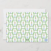 水の色Chinoiserieクリスマスボウのトピアリー写真 シーズンカード (裏面)