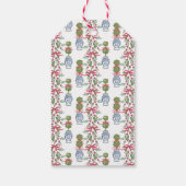 水の色Chinoiserieクリスマスレッドボウトピアリー ギフトタグ (裏面)