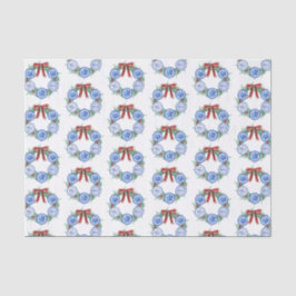 水の色Chinoiserieプレートリースクリスマス 薄葉紙