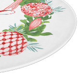 水の色Chinoiserieリースクリスマスモノグラム カッティングボード (角)