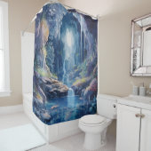 水の色Ethereal滝の洞窟 シャワーカーテン (インサイチュ)