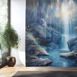 水の色Ethereal滝の洞窟 シャワーカーテン