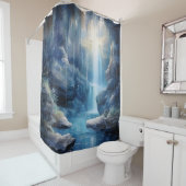 水の色Ethereal滝の洞窟 シャワーカーテン (インサイチュ)