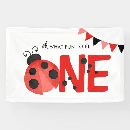 水の色Ladybugああ何のおもしろいは1つのパーティー 横断幕 (横)
