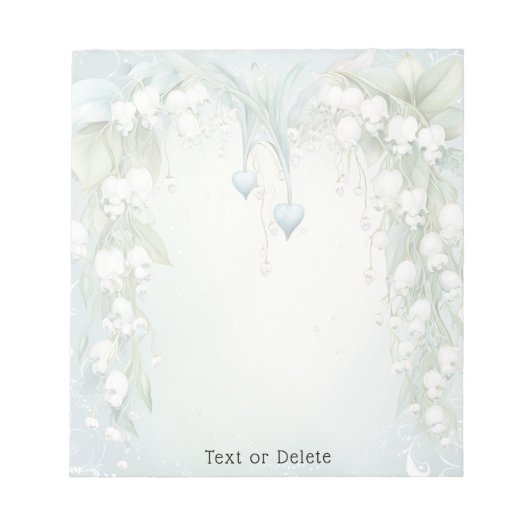 水の色Lily of the Valleyメモ帳 ノートパッド (正面)