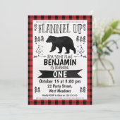 水の色Lumberjack 1st誕生日招待状 招待状 (スタンド正面)