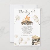 水の色S'more赤ちゃんシャワーありがとう サンキューカード (正面)