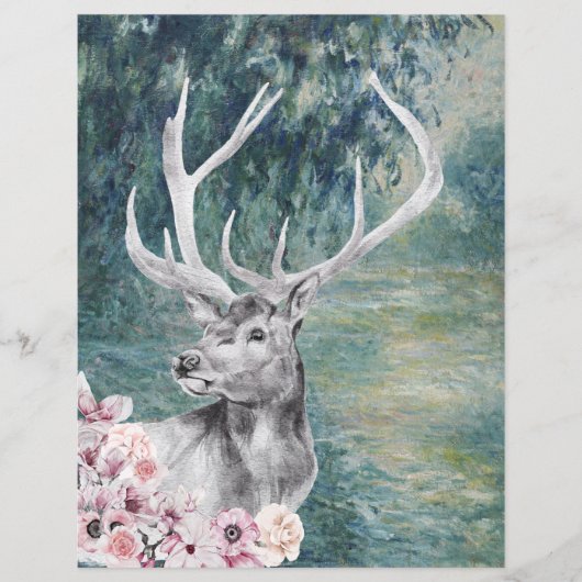 水の色StagオンMonet's Morning Seineスクラップブック (正面)