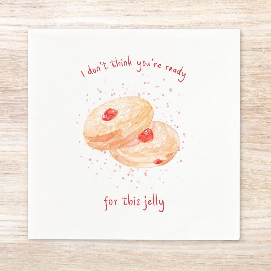 水の色Sufganiyotジェリードーナットハヌカおもしろいー スタンダードカクテルナプキン