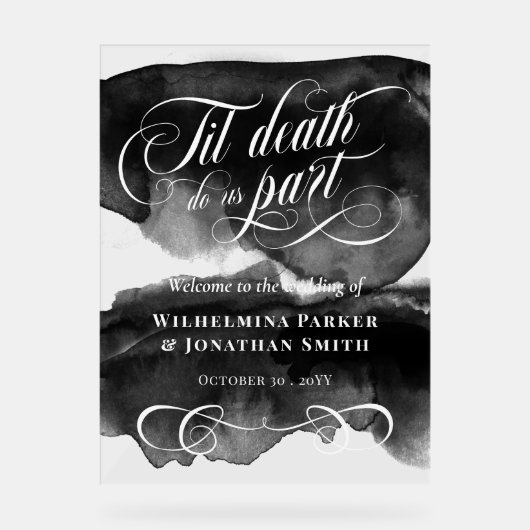 水の色Til死は私たちパーツ結婚の歓迎 アクリルサイン (正面)