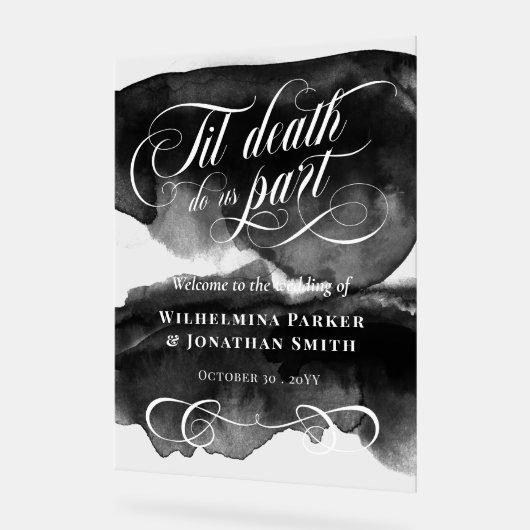 水の色Til死は私たちパーツ結婚の歓迎 アクリルサイン (傾斜)