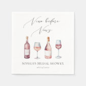 水の色Vinoの前Vowsブライダルシャワー スタンダードカクテルナプキン (正面)