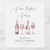 水の色Vinoの前Vowsブライダルシャワー ワインラベル (シングルラベル)