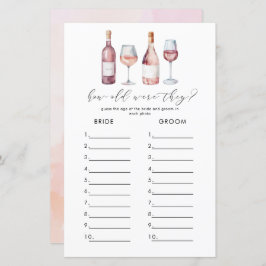 水の色Vino前誓いブライダルシャワーゲーム