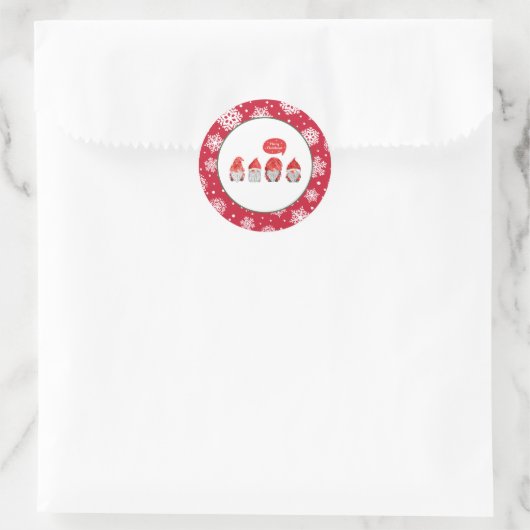 水の色Whimsy:格言サンタスメリークリスマス ラウンドシール (バッグ)